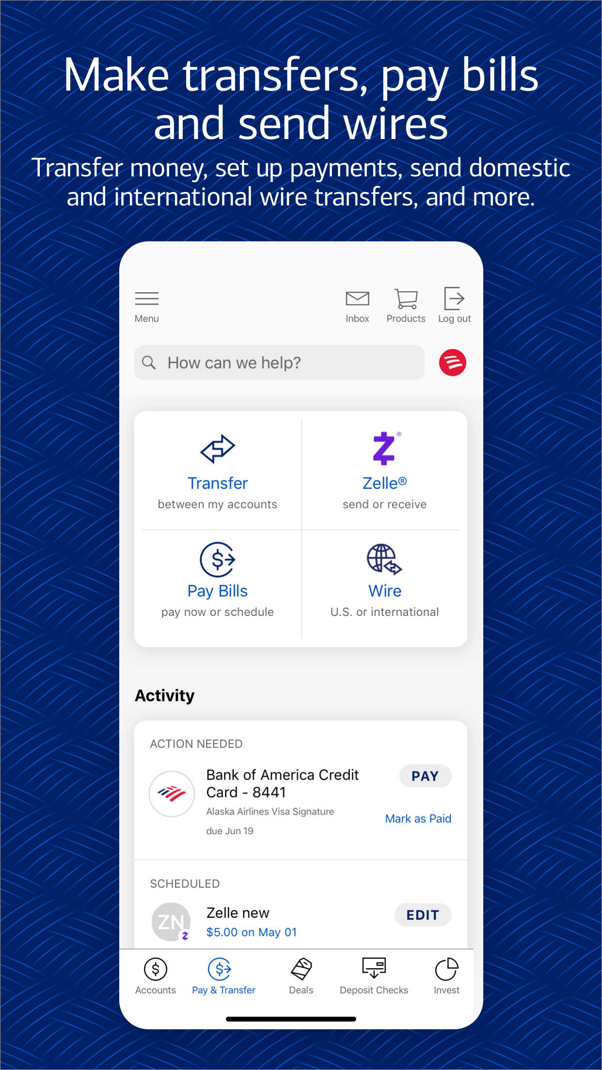 Bank of America Mobile Banking screenshot