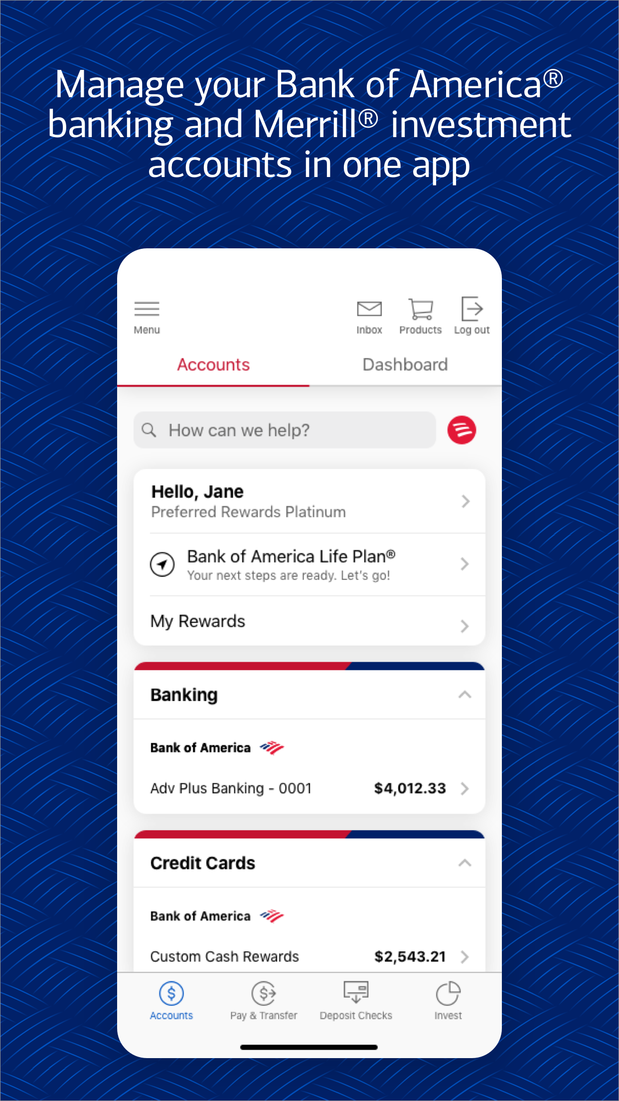 Bank of America Mobile Banking screenshot