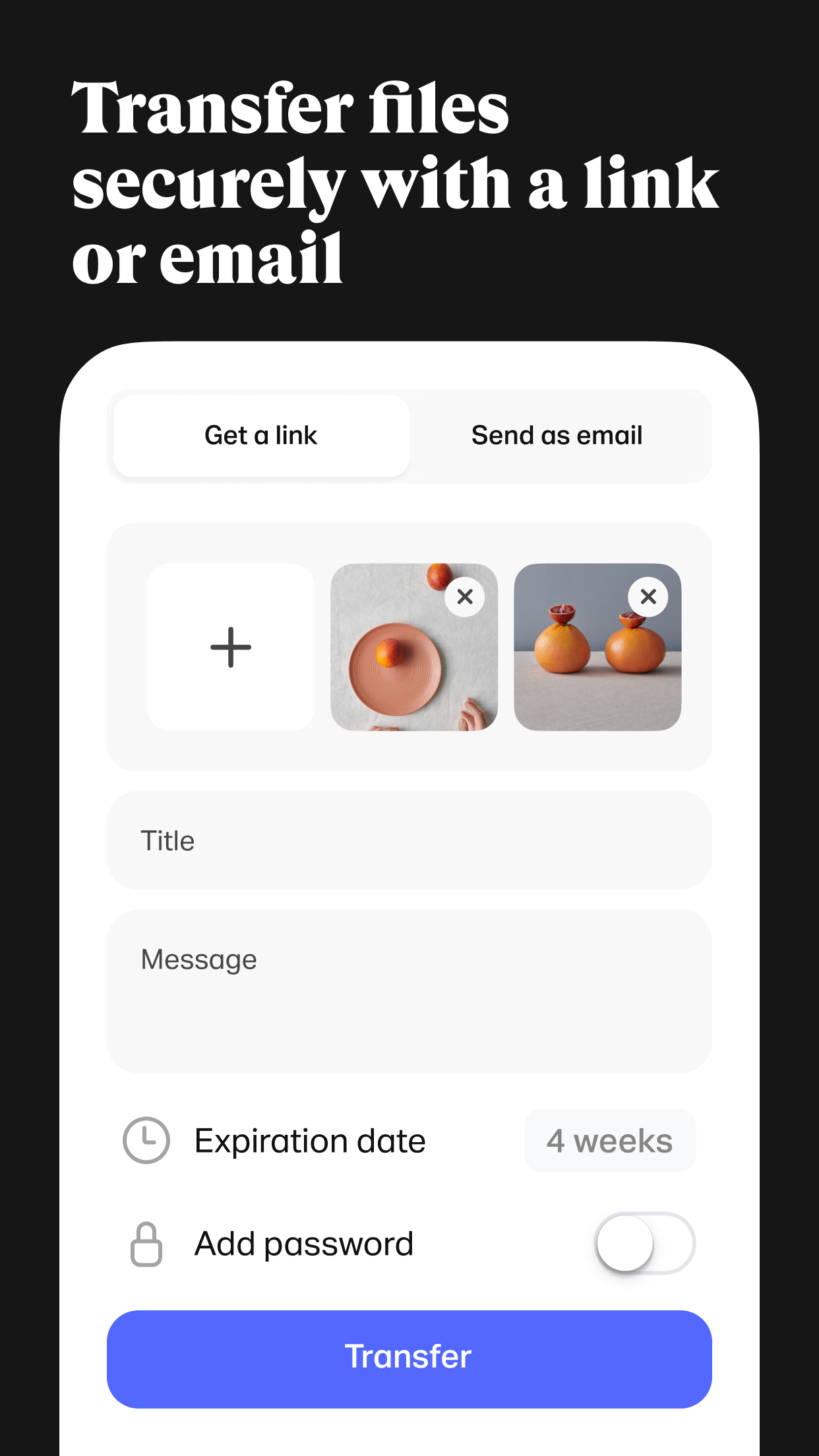 WeTransfer: Transfer Files screenshot