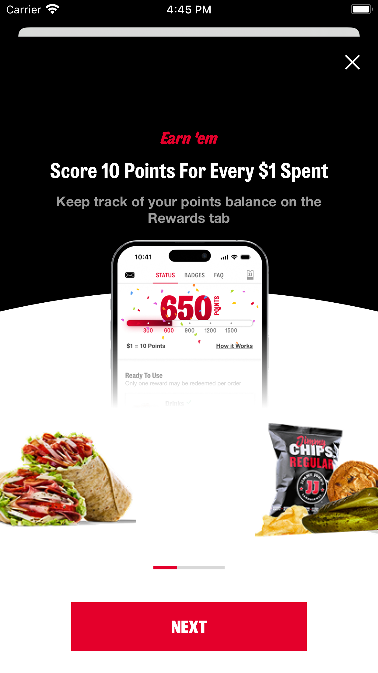Jimmy John’s Sandwiches screenshot