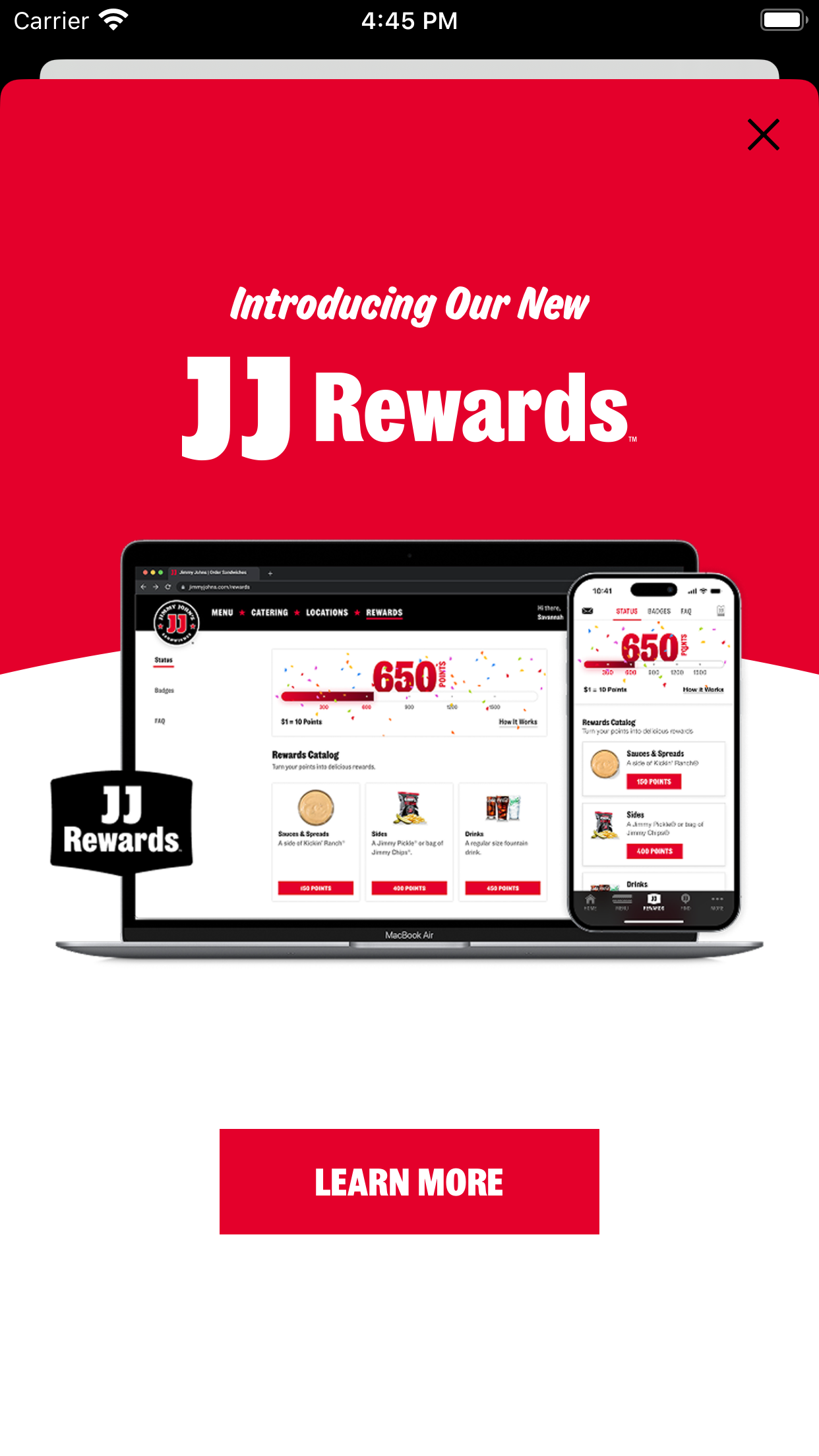 Jimmy John’s Sandwiches screenshot