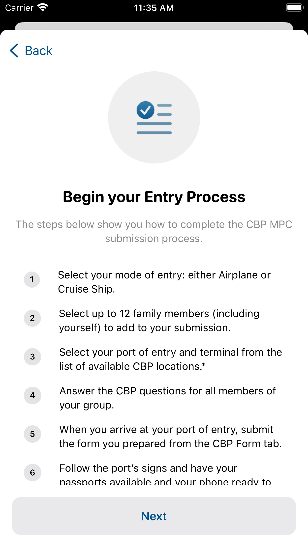 Mobile Passport Control screenshot