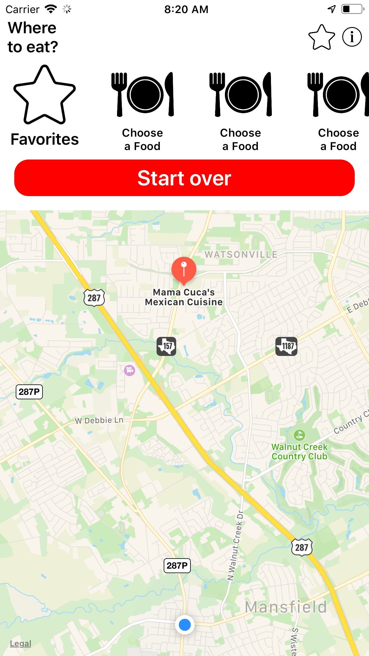 Where to eat? screenshot