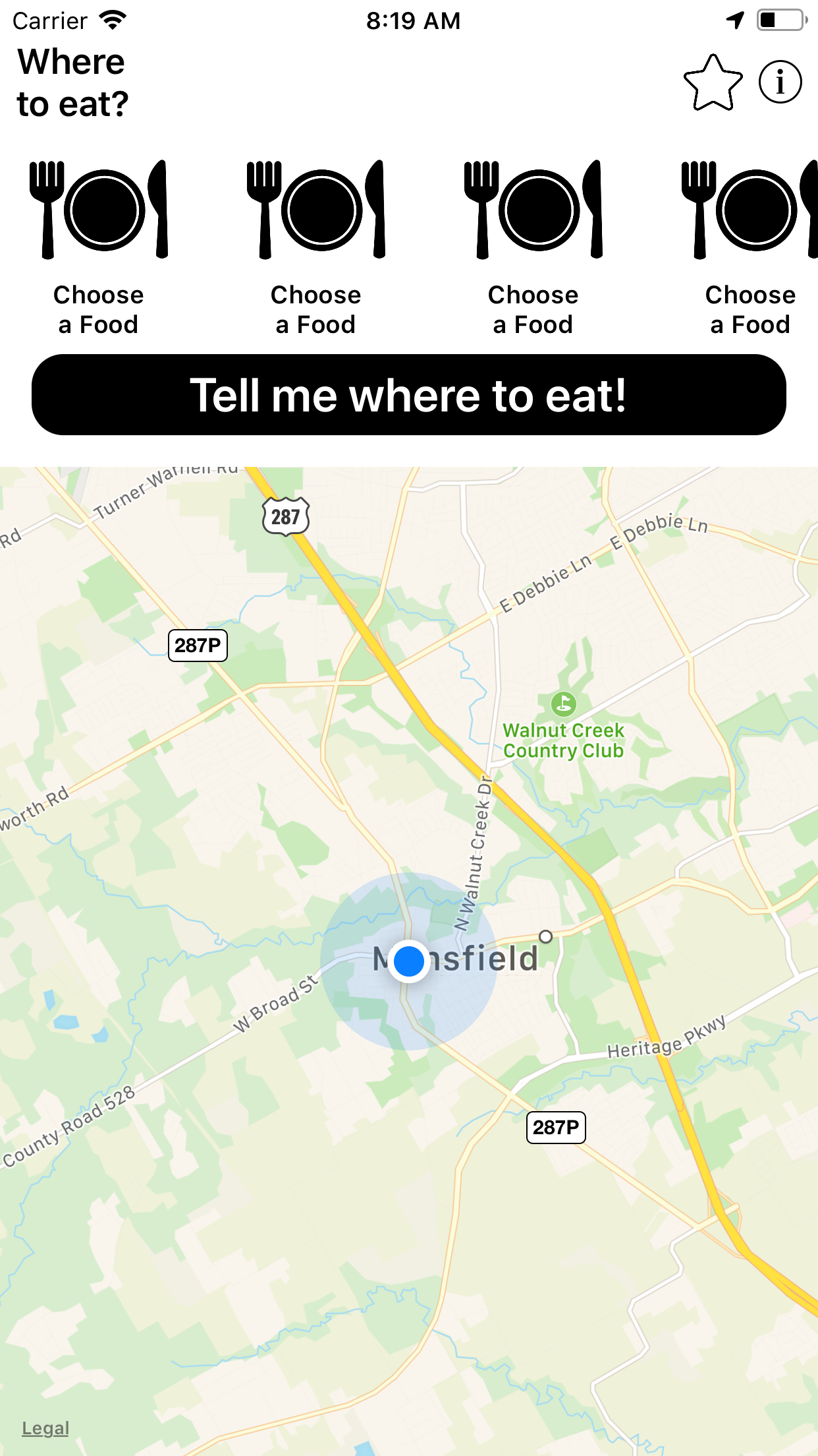 Where to eat? screenshot