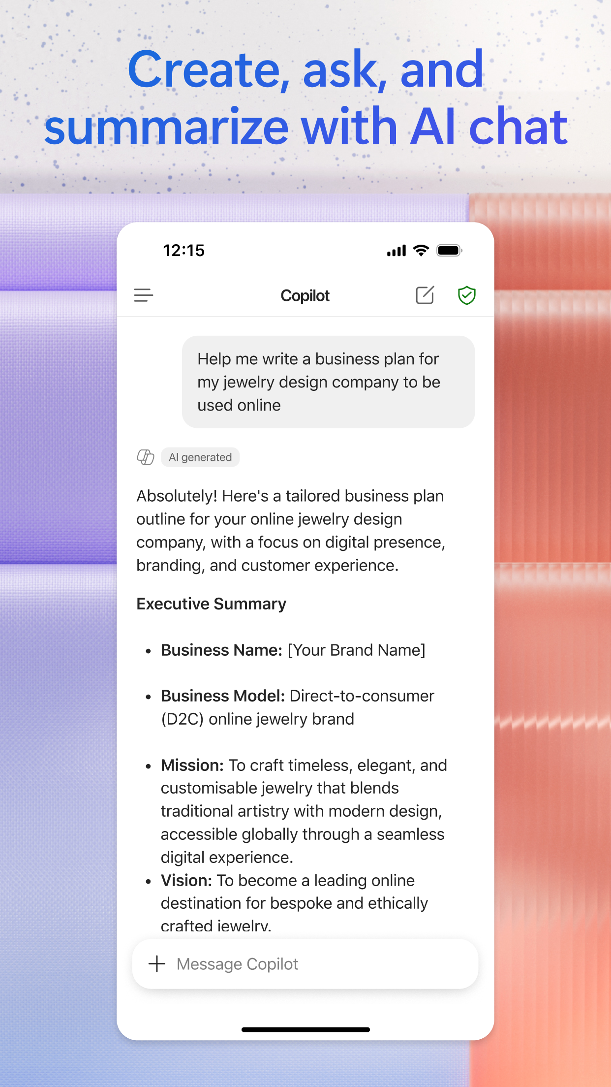Microsoft 365 Copilot screenshot