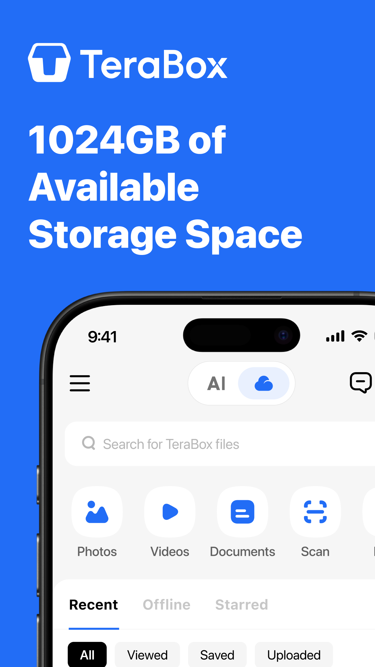 TeraBox: 1TB Cloud & AI Space screenshot